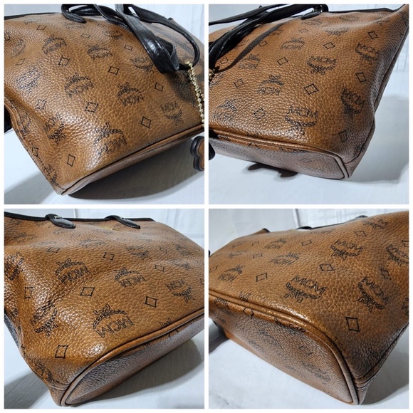 Authentic MCM  Visetos Dog Bone Shopper Tote Brown - Picture 12 of 15